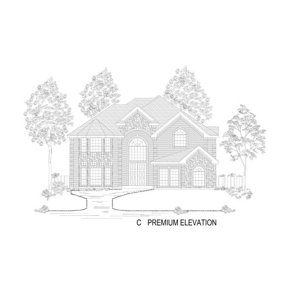 Representative rendering of the exterior for the Hillwood FSW (w/Media) by First Texas Homes (Image 2).