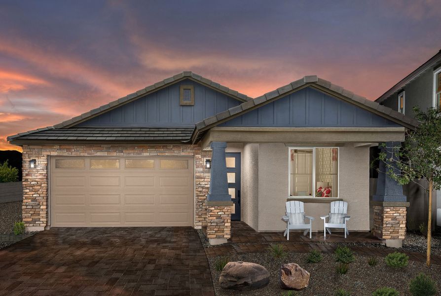 Representative exterior photo of a completed home built from the Shiloh by Beazer Homes in Bethany Grove, Glendale, AZ (Image 26). Representative exterior photo of a completed home built from the Shiloh by Beazer Homes in Bethany Grove, Glendale, AZ (Image 26).
