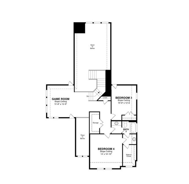2D floor plan layout for the Summerfield by Beazer Homes in Ellwood: Heritage Collection, Iowa Colony, TX (Image 4).