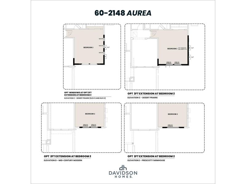 2D floor plan layout for the The Aurea C by Davidson Homes LLC in Hidden Hills, Prescott, AZ (Image 5).