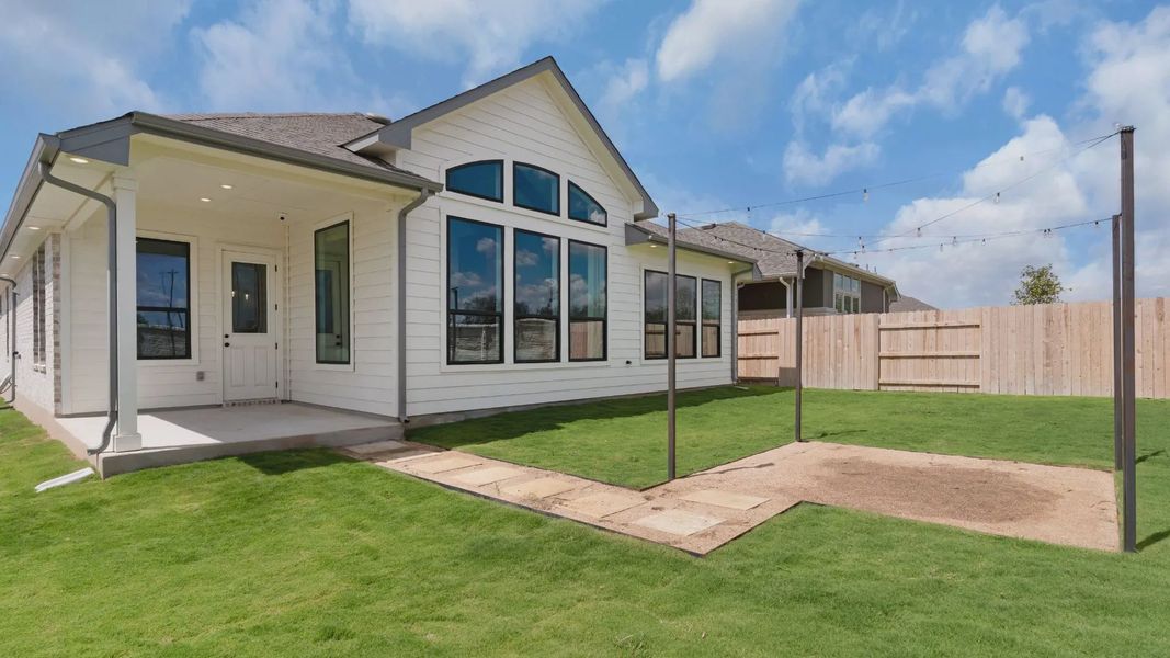 Representative exterior details of a home built from the Mariah by Chesmar Homes in Lariat, Liberty Hill (Image 21). Representative exterior details of a home built from the Mariah by Chesmar Homes in Lariat, Liberty Hill (Image 21).