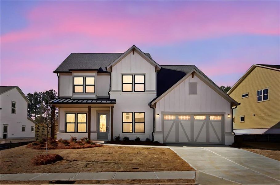 Front exterior of a new home in , Cumming, GA, highlighting curb appeal (Image 2). Front exterior of a new home in , Cumming, GA, highlighting curb appeal (Image 2).