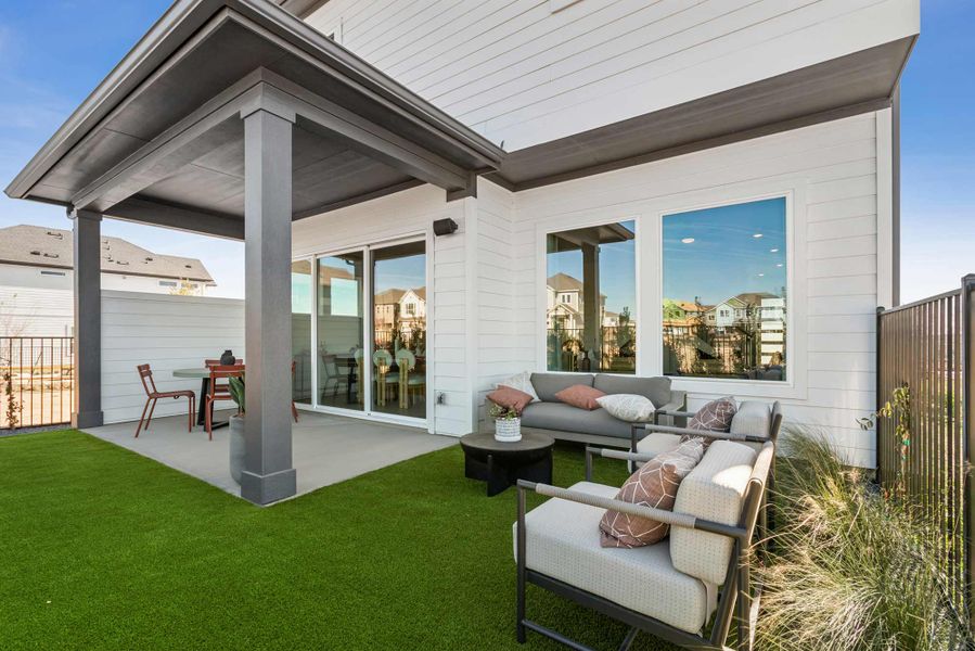 Representative exterior details of a home built from the The Alderwood by David Weekley Homes in Easton Park – Nelson Village - Haven Series, Austin (Image 3).
