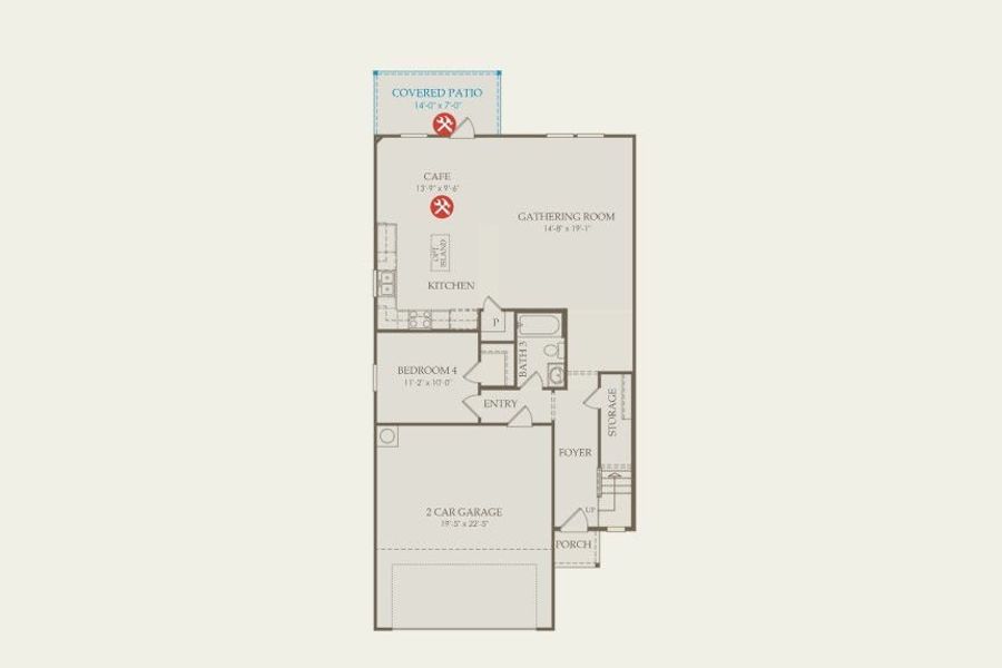 2D floor plan layout for the Monroe by Centex in Davis Ranch, San Antonio, TX (Image 3).