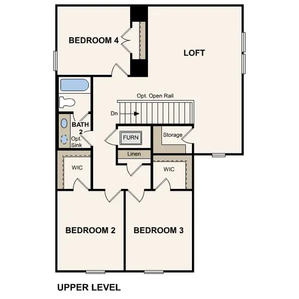 2D floor plan layout of this home in Barrett Crossing, Crosby, TX (Image 3).