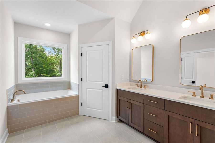 Furnished interior view inside a new home in Ward's Crossing Townhomes, Johns Creek (Image 10). Furnished interior view inside a new home in Ward's Crossing Townhomes, Johns Creek (Image 10).