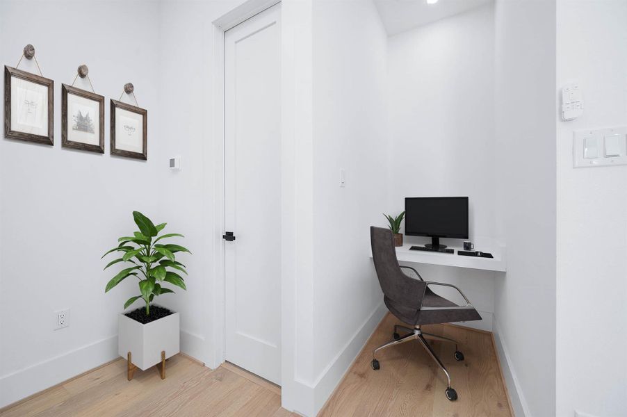 rendered office alcove