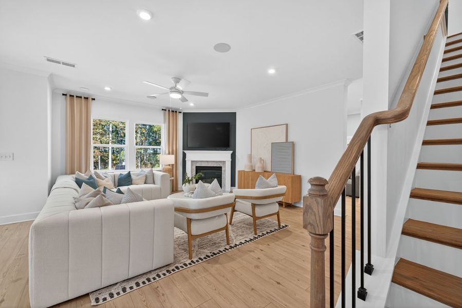 Representative furnished interior of a home built from the Hampton by Pulte Homes in Watermist at Mirror Lake, Villa Rica (Image 34).