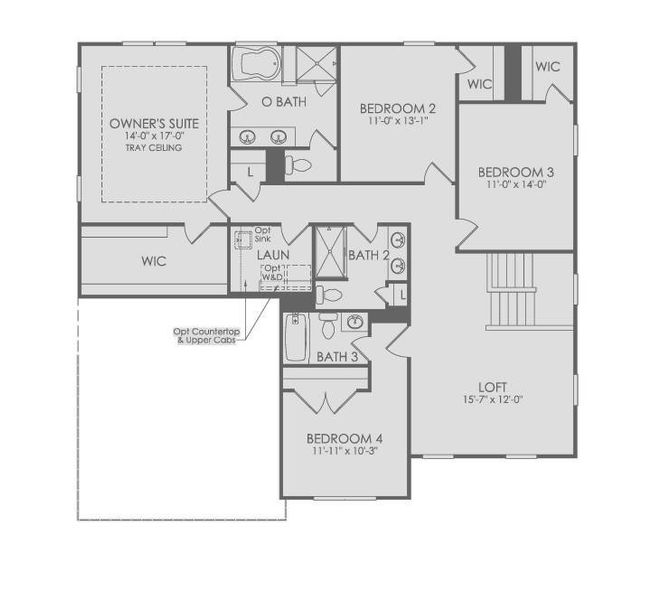 2D floor plan layout of this home in Silverwood, Cumming, GA (Image 4).