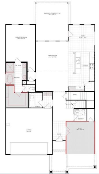 2D floor plan layout of this home in Trinity Grove, Spring, TX (Image 3).