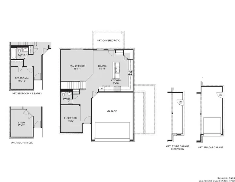 2D floor plan layout of this home in Cinco Lakes, San Antonio, TX (Image 4).