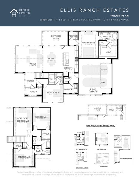 2D floor plan layout of this home in Ellis Ranch Estates, Waxahachie, TX (Image 5).