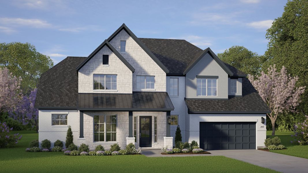 Representative exterior photo of a completed home built from the Spieth 70″ Lot by Chesmar Homes in Riceland, Mont Belvieu, TX (Image 3). Representative exterior photo of a completed home built from the Spieth 70″ Lot by Chesmar Homes in Riceland, Mont Belvieu, TX (Image 3).