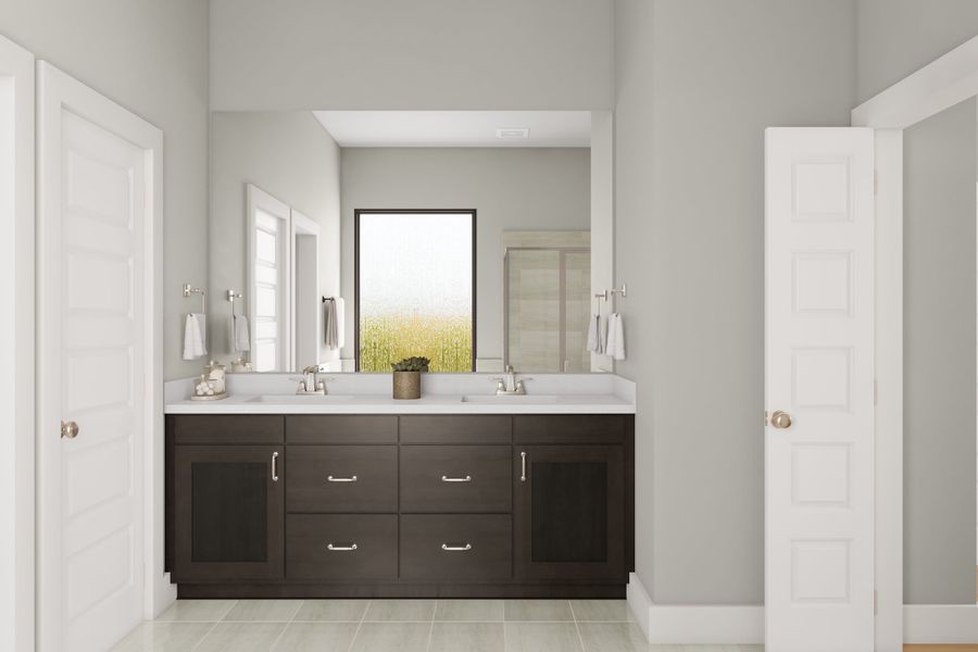 Representative furnished interior of a home built from the Kea by Tri Pointe Homes in Trillium, Richmond (Image 28).