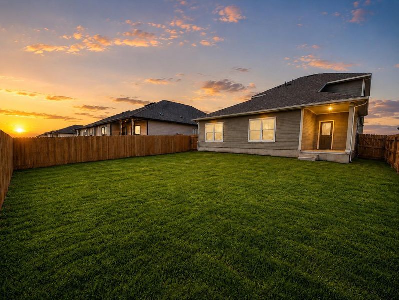 Back of Home & Private Backyard