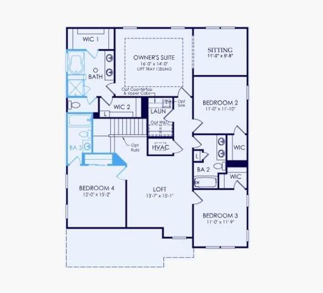 2D floor plan layout of this home in Creekside at Skelton, Jefferson, GA (Image 4). 2D floor plan layout of this home in Creekside at Skelton, Jefferson, GA (Image 4).