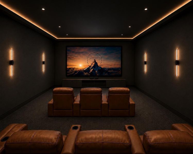 This is what your media room area will look like with our "finishes" upon completion of construction.