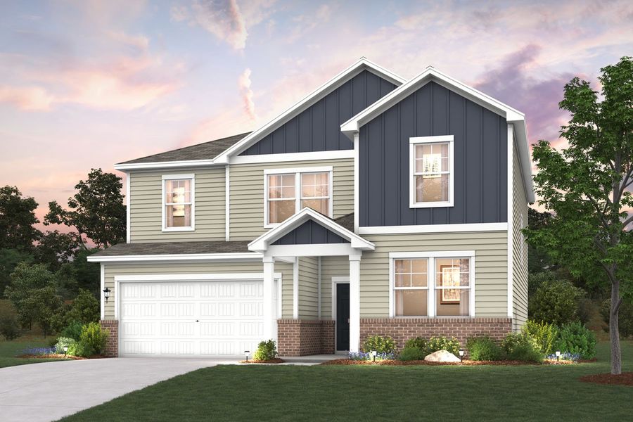 Representative exterior photo of a completed home built from the Raybun by Century Communities in Grants Landing, Salisbury, NC (Image 16).