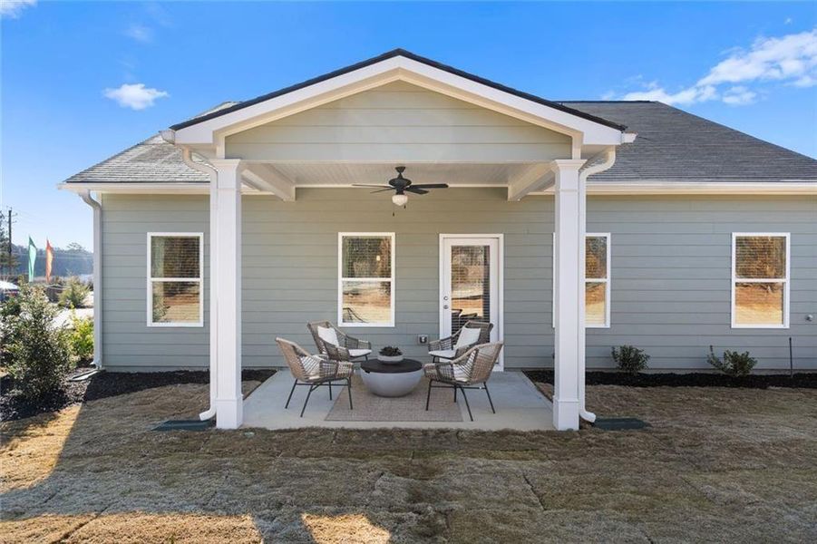 Exterior details and patio area of a home in Saddle Ridge, Calhoun (Image 3).