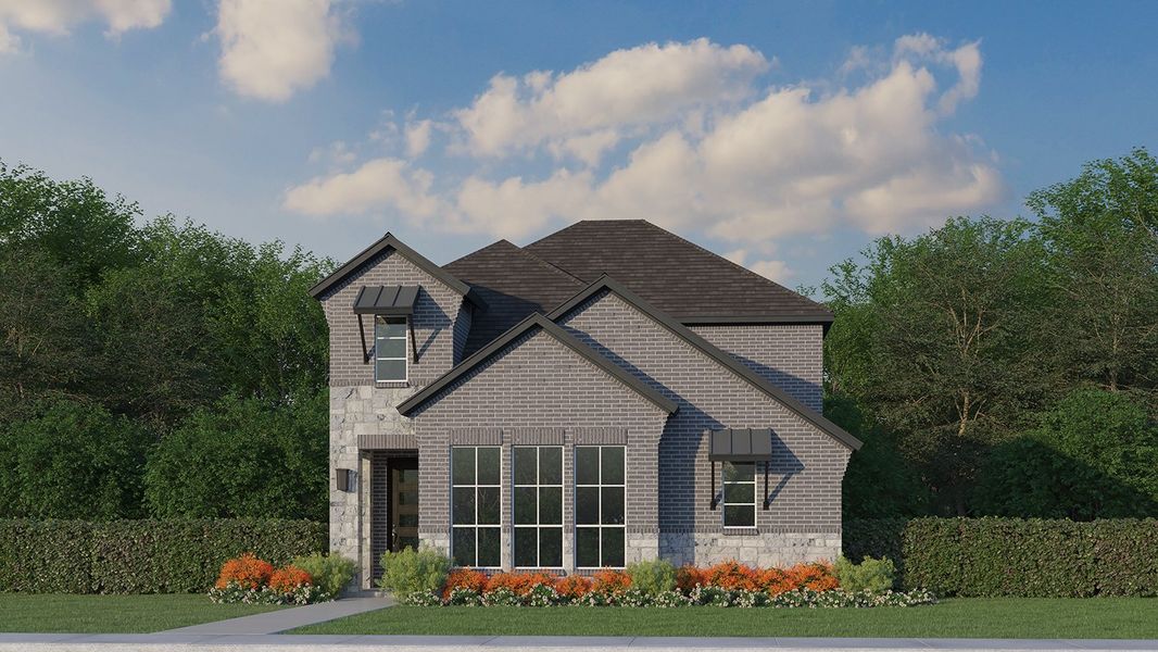 Plan 1459 Elevation C with Stone Plan 1459 Elevation C with Stone