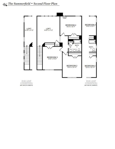 2D floor plan layout of this home in Harbor Crossing, Greensboro, NC (Image 6).