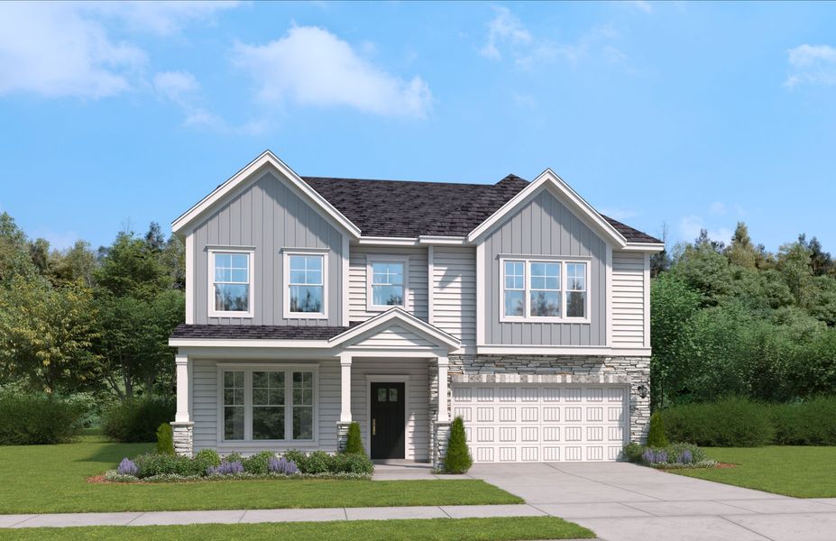 Representative exterior photo of a completed home built from the The Shiloh by Stanley Martin Homes in Bridgeport Single Family Homes, Greenville, SC (Image 2).