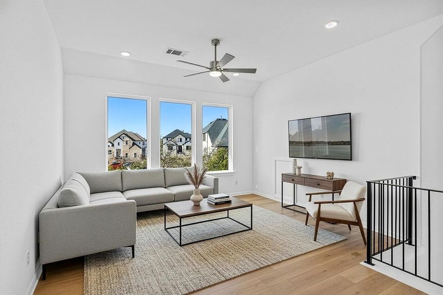 Furnished interior view inside a new home in Wolf Ranch West Bend - 60', Georgetown (Image 15).