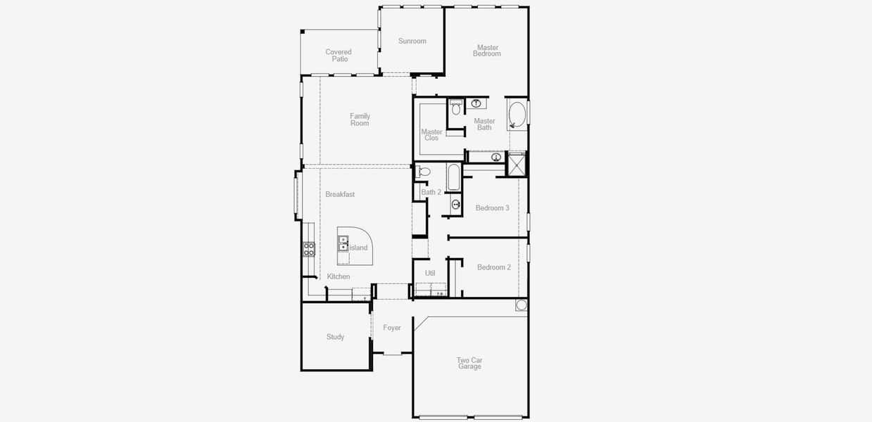 2D floor plan layout for the Burkburnett by Coventry Homes in Wolf Ranch, Georgetown, TX (Image 3).