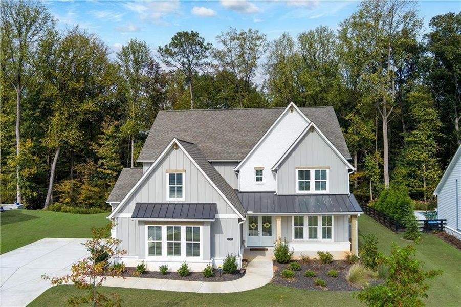 Front exterior of a new home in Fireside Farms, Gainesville, GA, highlighting curb appeal (Image 30).