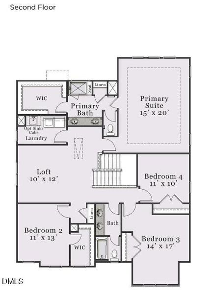 2D floor plan layout of this home in The View, Durham, NC (Image 6).