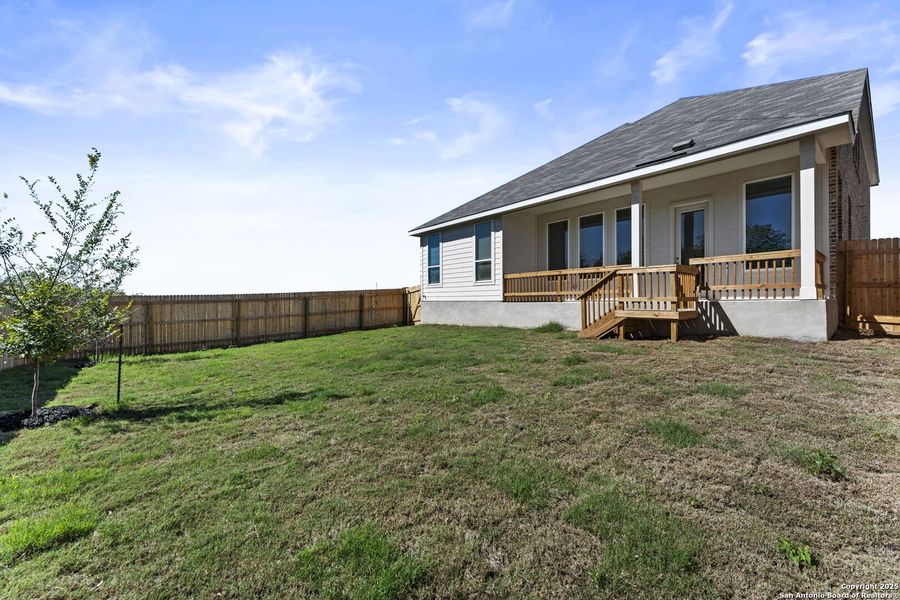 Exterior details and patio area of a home in Gatehouse: Classic Collection, New Braunfels (Image 1).