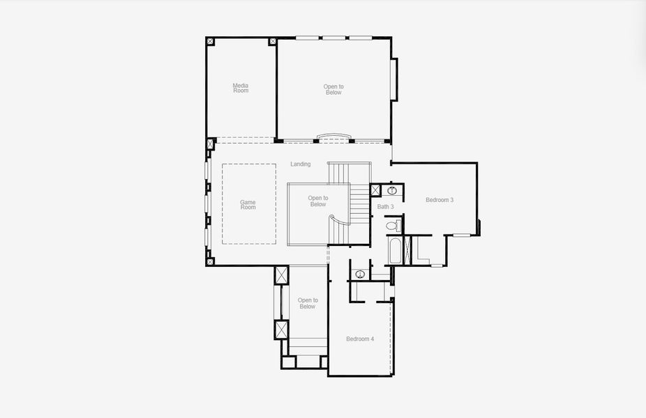 2D floor plan layout for the Marietta by Coventry Homes in Mustang Lakes 74', McKinney, TX (Image 4). 2D floor plan layout for the Marietta by Coventry Homes in Mustang Lakes 74', McKinney, TX (Image 4).