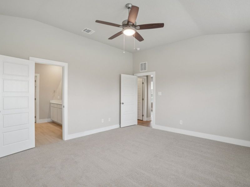 Primary Bedroom in the Medina floorplan at a Meritage Homes community. Primary Bedroom in the Medina floorplan at a Meritage Homes community.