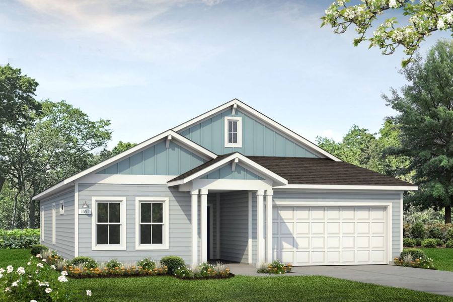 Representative exterior photo of a completed home built from the Durango 1551 by Brohn Homes in Durango, Mustang Ridge, TX (Image 12).