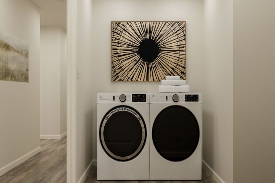 A white washing machine.