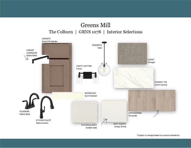 Sample of building materials used in homes in The Landing at Greens Mill, Columbia (Image 46).