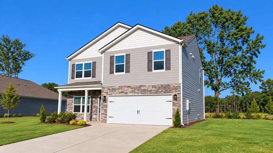 Front exterior of a new home in Fairview Hills, Cleveland, TN, highlighting curb appeal (Image 17). Front exterior of a new home in Fairview Hills, Cleveland, TN, highlighting curb appeal (Image 17).