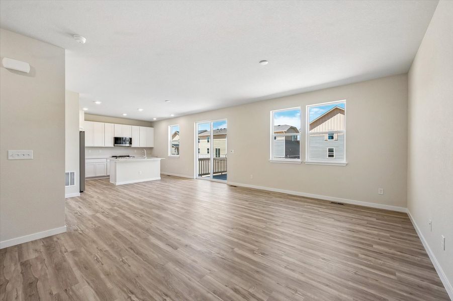 A large empty living room.