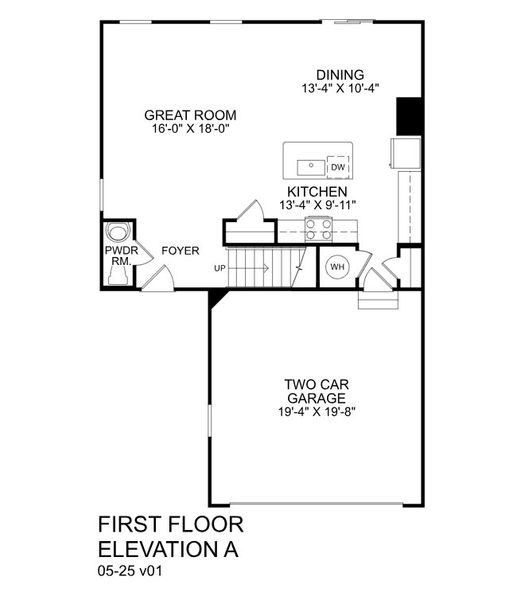 2D floor plan layout for the Lily by Ryan Homes in Liberty Grove, China Grove, NC (Image 2).
