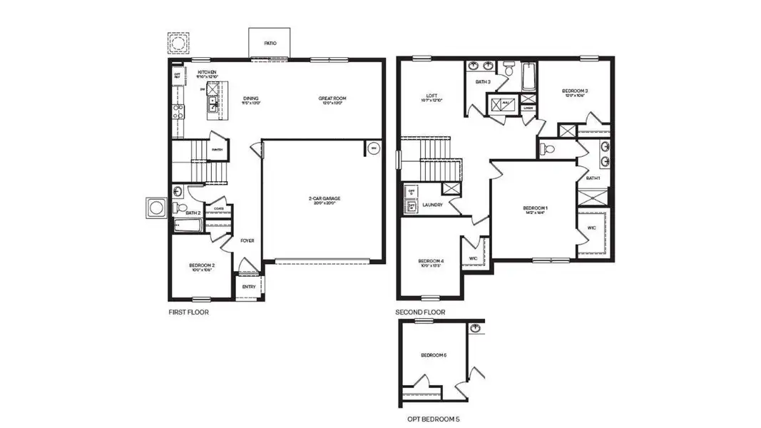 2D floor plan layout for the Riviera by D.R. Horton in Annabelle Estates, Lake Wales, FL (Image 3). 2D floor plan layout for the Riviera by D.R. Horton in Annabelle Estates, Lake Wales, FL (Image 3).