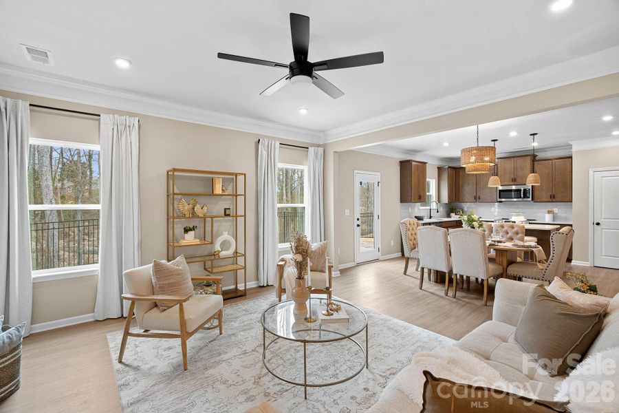 Furnished interior view inside a new home in Wilora Pond, Charlotte (Image 4). Furnished interior view inside a new home in Wilora Pond, Charlotte (Image 4).