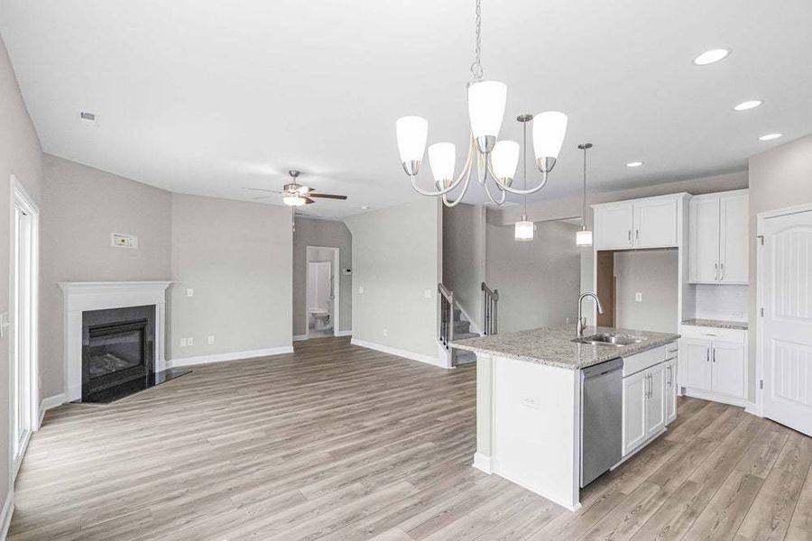Representative unfurnished interior of a home built from the Pamlico by Caviness & Cates Communities in Bartlett Manor, Youngsville (Image 53).