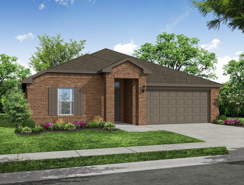 Representative exterior photo of a completed home built from the Lexington by Impression Homes in Baker Farms, Cleburne, TX (Image 1). Representative exterior photo of a completed home built from the Lexington by Impression Homes in Baker Farms, Cleburne, TX (Image 1).