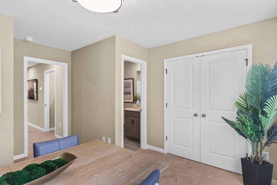 Furnished interior view inside a new home in Bridgeport Townhomes, Greenville (Image 16). Furnished interior view inside a new home in Bridgeport Townhomes, Greenville (Image 16).