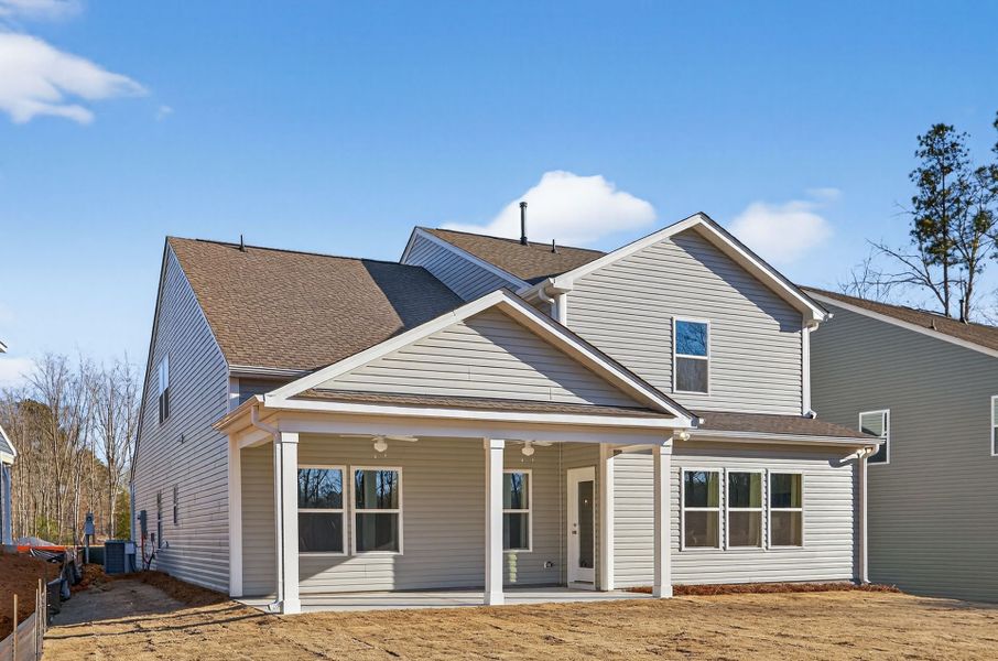 Exterior details and patio area of a home in Copper Ridge at Flowers Plantation, Clayton (Image 3).