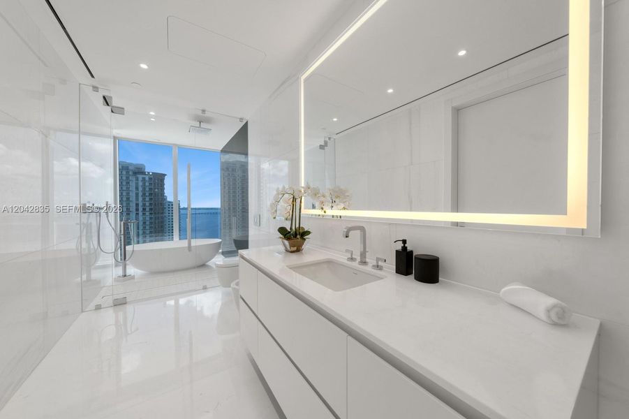 Furnished interior view inside a new home in Aston Martin Residences, Miami (Image 15).