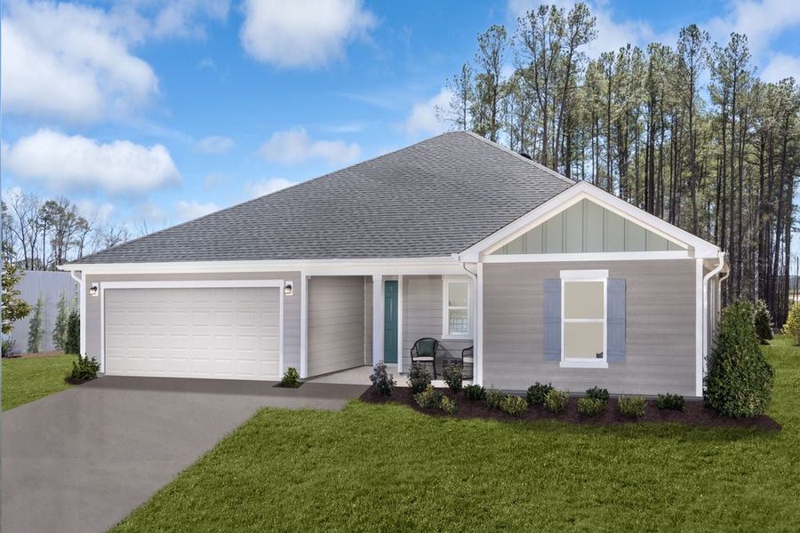 Representative exterior photo of a completed home built from the Plan 1910 Modeled by KB Home in Turkey Ridge, Smithfield, NC (Image 14).