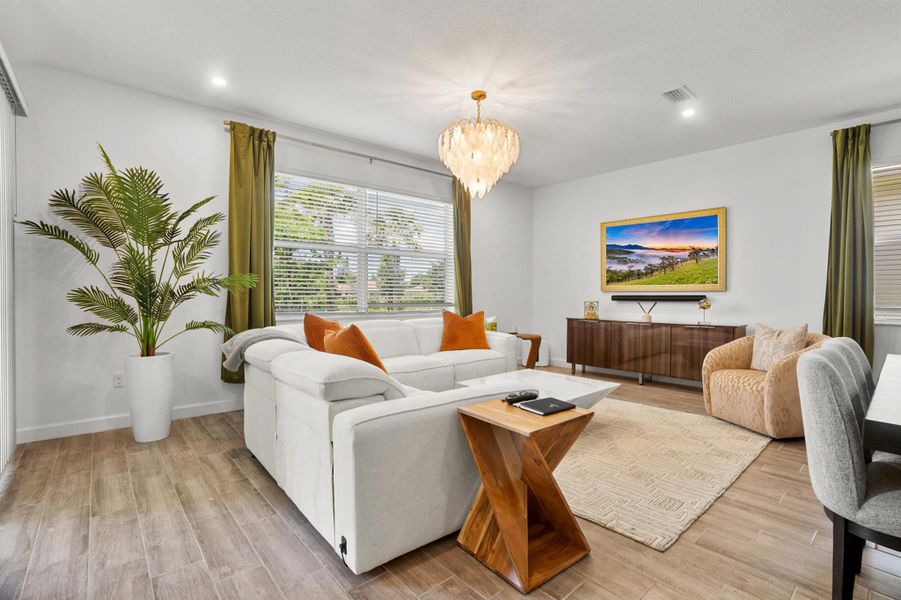 Furnished interior view inside a new home in , Delray Beach (Image 5). Furnished interior view inside a new home in , Delray Beach (Image 5).