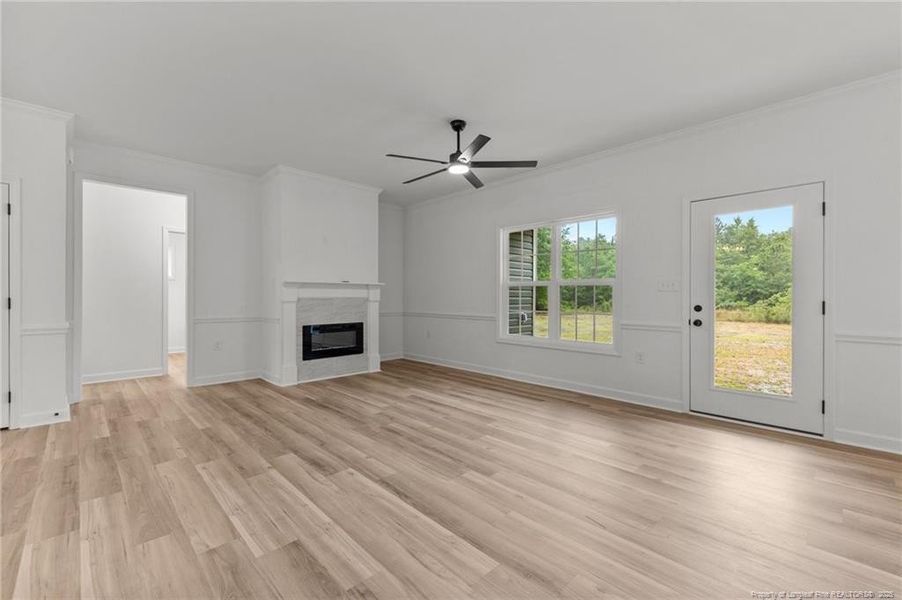 view from kitchen to LR