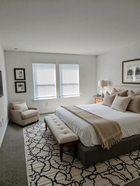 Enjoy open, bright primary bedroom. Enjoy open, bright primary bedroom.